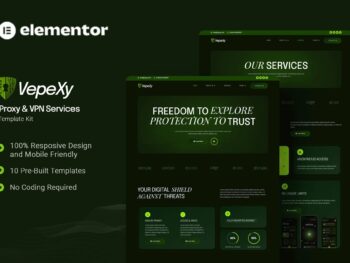 Vepexy - Kit de Templates Elementor para serviços de proxy e VPN