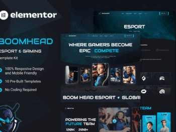 BoomHead - Kit de modelo Elementor para Sports e jogos