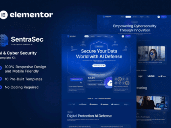 SentraSec - Kit de modelos Elementor de IA e segurança cibernética
