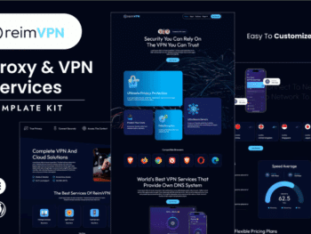 Reimvpn - Kit de modelos Elementor de serviços de proxy e VPN