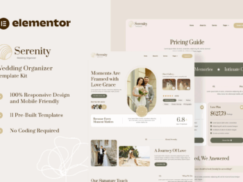 Serenity - Kit de Templates Elementor para organizadores de casamentos