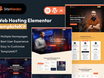 SiteWarden - Kit de Templates Elementor de Hospedagem Web