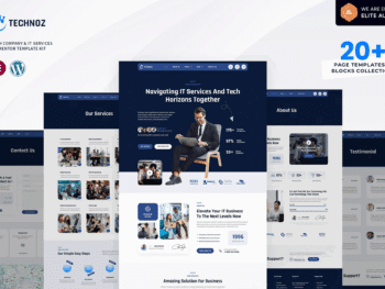 Technoz - Kit de modelos Elementor Pro para empresas de tecnologia e serviços de TI
