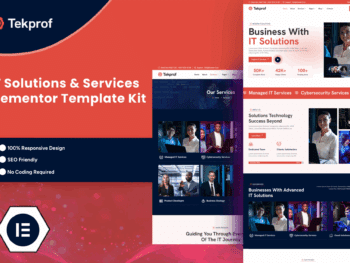 Tekprof - Kit de modelos Elementor de soluções e tecnologia de TI