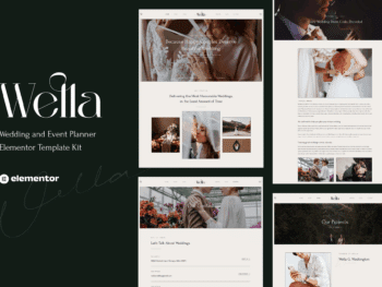 Wella - Template Kit Elementor para organizador de casamentos e eventos