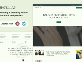 Wellan - Kit de modelos Elementor para planejamento de casamentos e casamentos