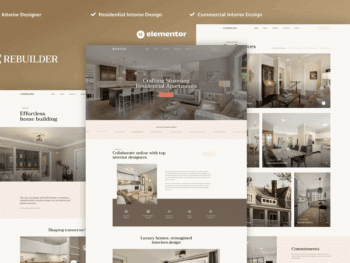 Rebuilder - Kit de Templates Elementor Pro de Arquitetura e Design de Interiores