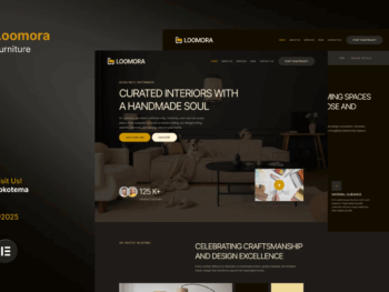 Loomora - Kit de modelos Elementor para sites escuros feitos à mão para móveis e design de interiores