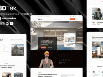 3DTek - Kit Elementor de Serviço de Renderização 3D para Arquitetura e Paisagismo