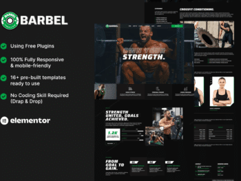 Barbel - Kit de Templates Elementor para ginástica de ginástica