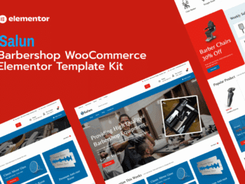 Salun - Kit de modelos WooCommerce Elementor Pro para loja de ferramentas e equipamentos de barbearia