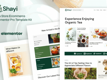 Shayi - Kit de modelos Elementor Pro de comércio eletrônico para loja de chá