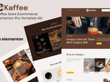 Kaffee - Kit de modelos Elementor Pro de comércio eletrônico para cafeteria