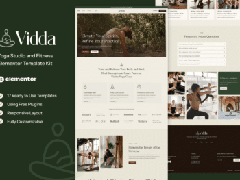 Vidda - Kit de modelos para estúdio de ioga e fitness Elementor