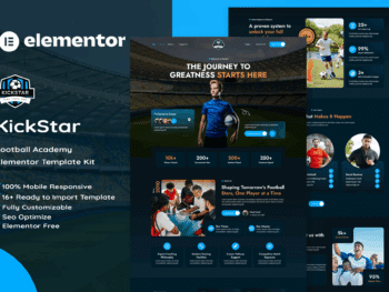 Kickstar - Kit de Templates Elementor da Football Academy