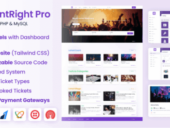 EventRight Pro - Sistema de Venda de Ingressos, Reserva e Gestão de Eventos com Site e Painéis Web (SaaS)