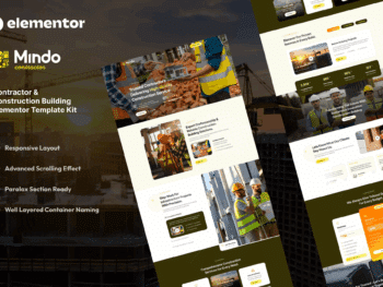 Mindo - Kit de Templates Elementor para Empreiteiros e Construções