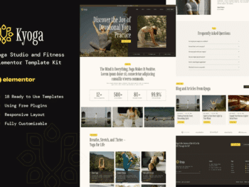 Kyoga - Kit de modelos para estúdio de ioga e fitness Elementor