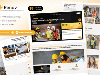 Renov - Kit de modelos Elementor de renovação e encanamento para empreiteiros e serviços domésticos