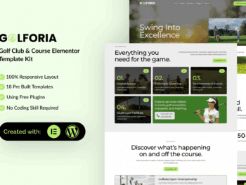 Golforia - Kit de Templates Elementor para Clubes e Campos de Golfe