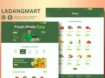 Ladangmart - Kit de modelos Elementor de comércio eletrônico de mercearia