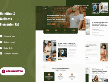 Poso - Template Kit personalizado de nutrição e bem-estar Elementor