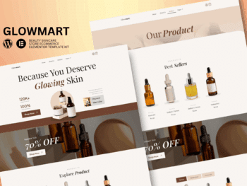 Glowmart - Kit de modelos Elementor de comércio eletrônico de beleza, cosméticos e cuidados com a pele