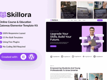 Skillora - Kit de Modelos Elementor para Portal de Cursos e Educação Online