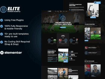 Elite - Kit de Modelos Elementor da Football Academy