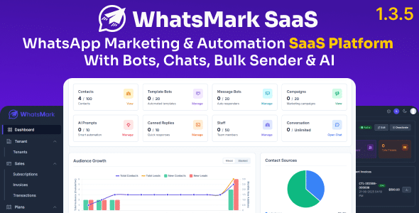 WhatsMarkSaaS - Plataforma SaaS de Marketing e Automação para WhatsApp com Bots, Chats, Envio em Massa e IA