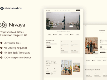 Nivaya - Kit de modelos para estúdio de ioga e fitness Elementor