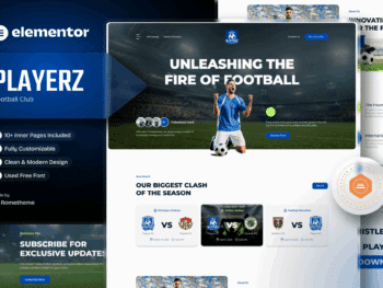 Playerz - Kit de modelos Elementor para equipes de futebol e clubes esportivos