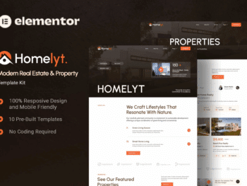 Homelyt - Kit de modelos modernos de imóveis e propriedades Elementor