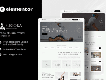 Flexora - Kit de Modelos Elementor para Estúdio de Ioga e Fitness