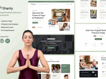 Shanty - Kit de Modelos Elementor para Yoga e Meditação