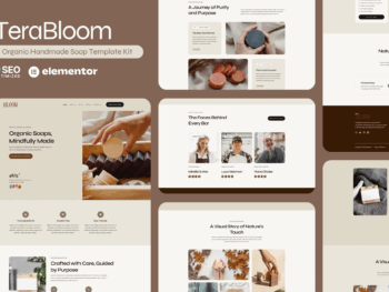 TerraBloom - Kit de modelos Elementor de sabonetes orgânicos feitos à mão