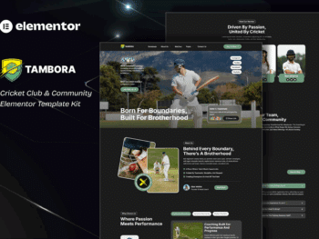 Tambora - Kit de Modelos Elementor para Clubes de Críquete e Comunidade