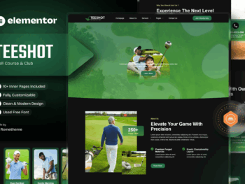 Teeshot - Kit de Templates Elementor para Clubes e Campos de Golfe