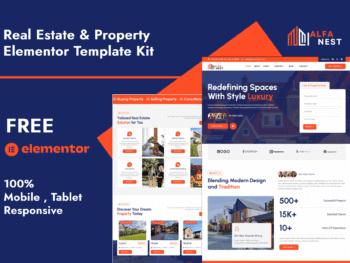 Alfanest - Kit de modelos Elementor para imóveis e propriedades