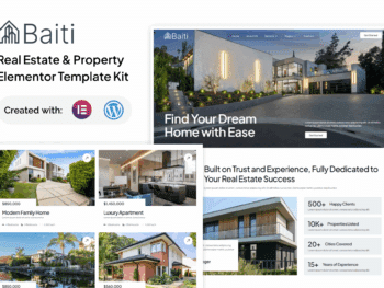 Baiti - Kit de modelos Elementor para imóveis e propriedades