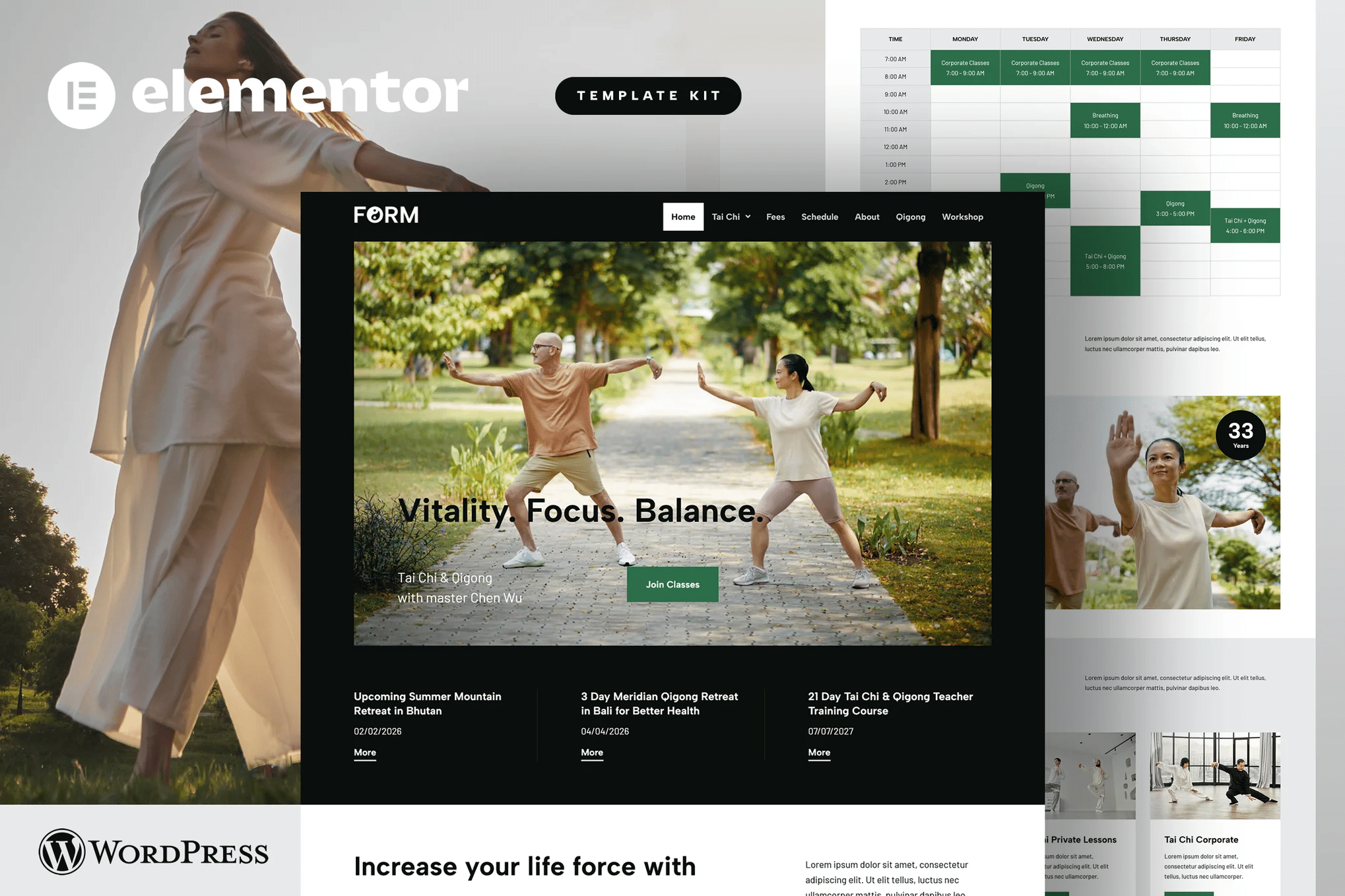 modelos Form - Tai Chi e Qigong Elementor