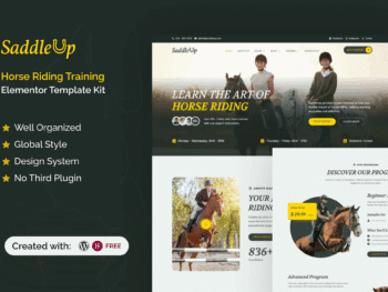 SaddleUp - Kit de modelos Elementor para treinamento de equitação