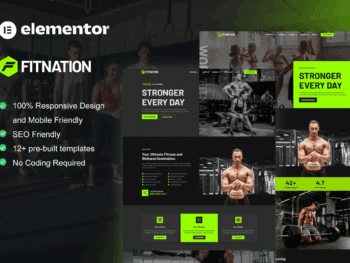FitNation - Kit de Templates Elementor para ginástica e fitness