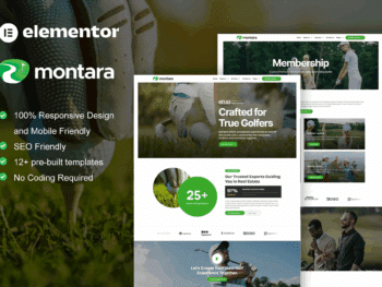 Montara - Kit de Modelos Elementor Pro para Clube de Golfe e Academia