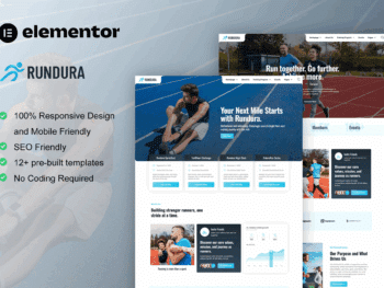 Rundura - Kit de modelos Elementor para clubes de corrida e eventos esportivos