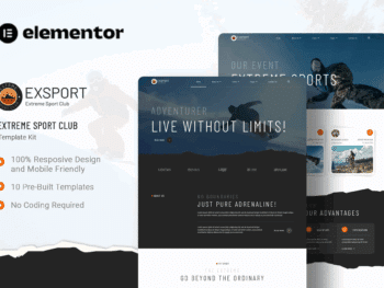 Exsport - Kit de modelos Extreme Sport Club Elementor