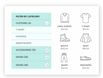 Acordeão de categorias YITH WooCommerce