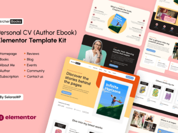 ArcherBooks - Kit de Modelos de Currículo Elementor Pro para Autor e E-Book