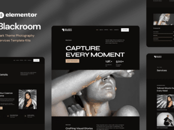 Blackroom - Kit de Templates Elementor de Fotografia com Tema Escuro