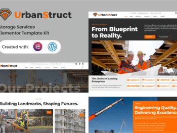 Urbastruct - Kit de modelos Elementor para serviços de construção e construção